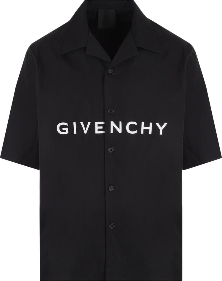 Рубашка Givenchy Short-Sleeve Collar Boxy Fit Shirt 'Black', черный