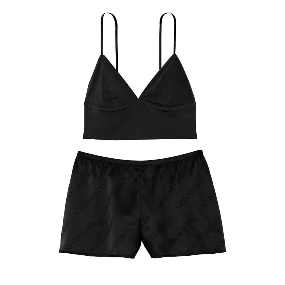 

Пижама Victoria's Secret Modal Cropped Cami Satin, черный