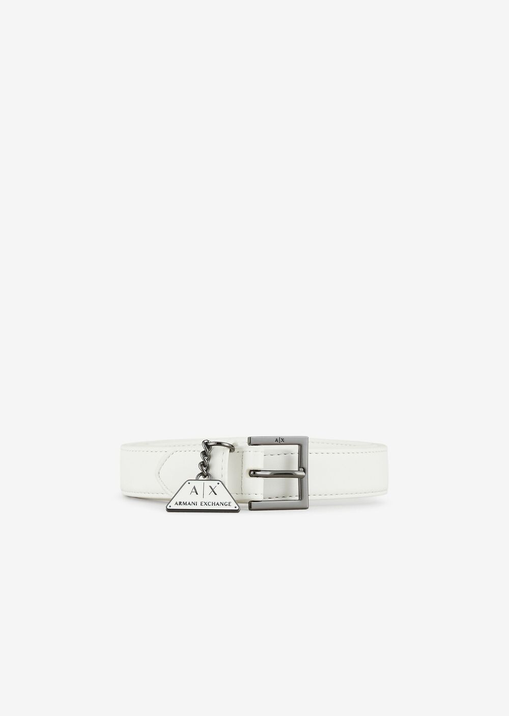

Ремень с крокодиловым принтом Armani Exchange, белый
