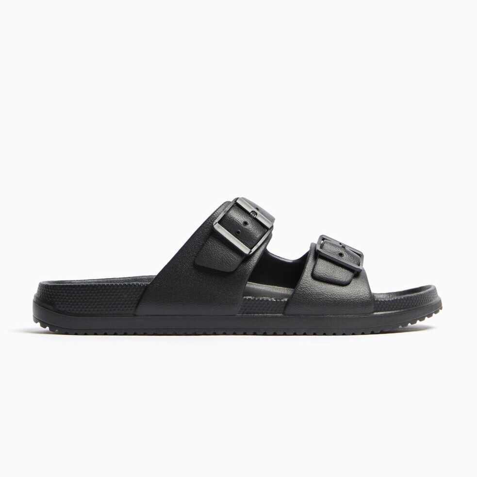 

Шлепанцы Bershka Men’s Rubberised With Buckles, черный
