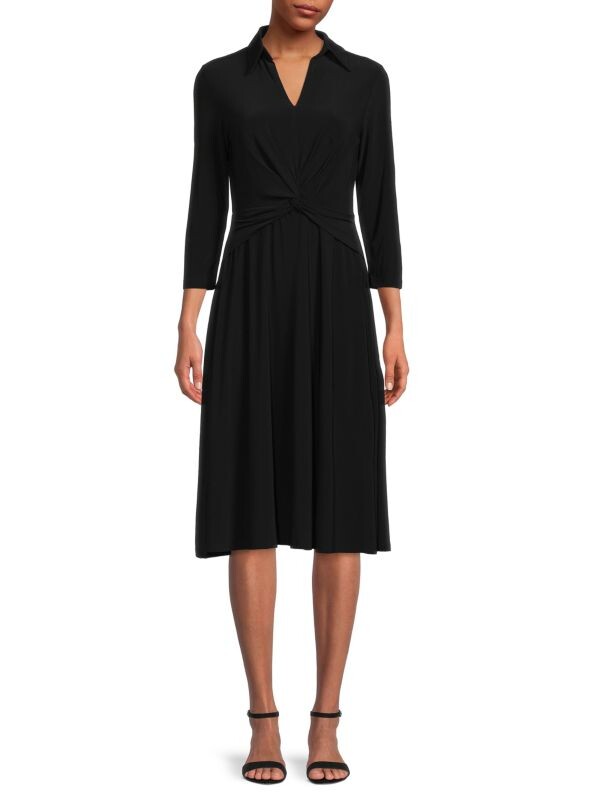 

Расклешенное платье twist с воротником и воротником Tommy Hilfiger Black