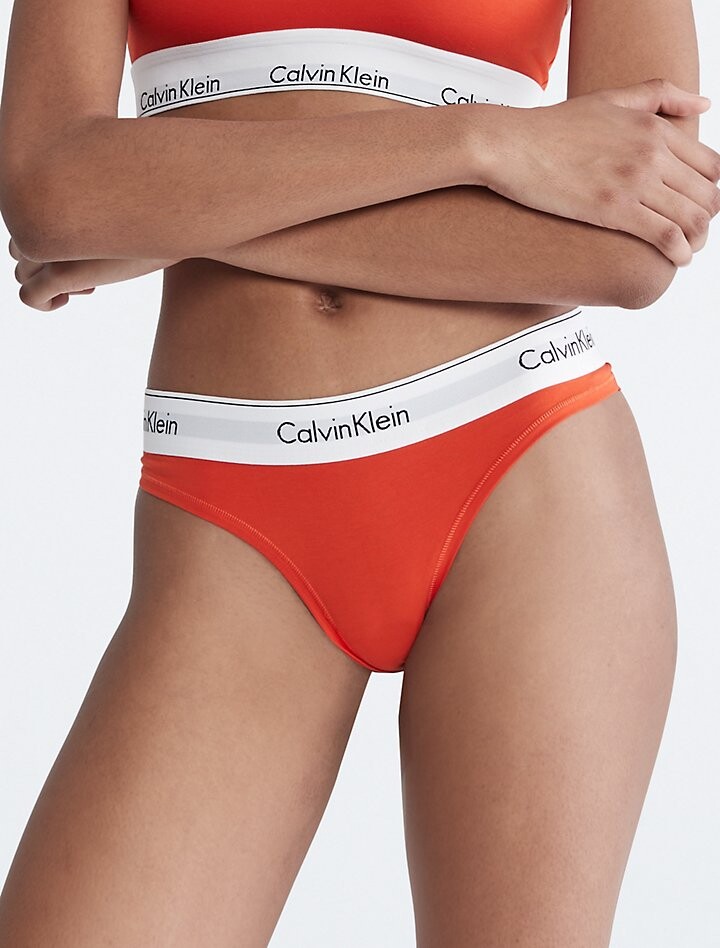 

Современные хлопковые стринги Calvin Klein, оранжевый