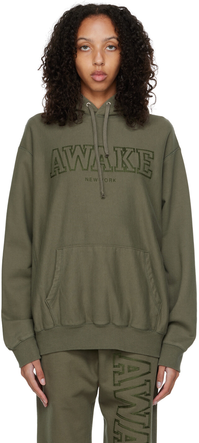 

Хлопковая толстовка цвета хаки Awake NY