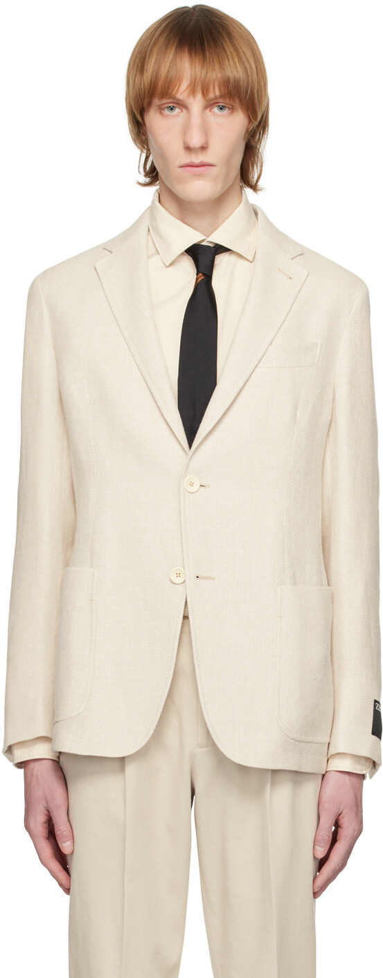 

Блейзер Off-White с двумя пуговицами ZEGNA