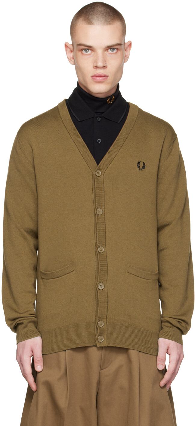 

Классический кардиган цвета хаки Fred Perry