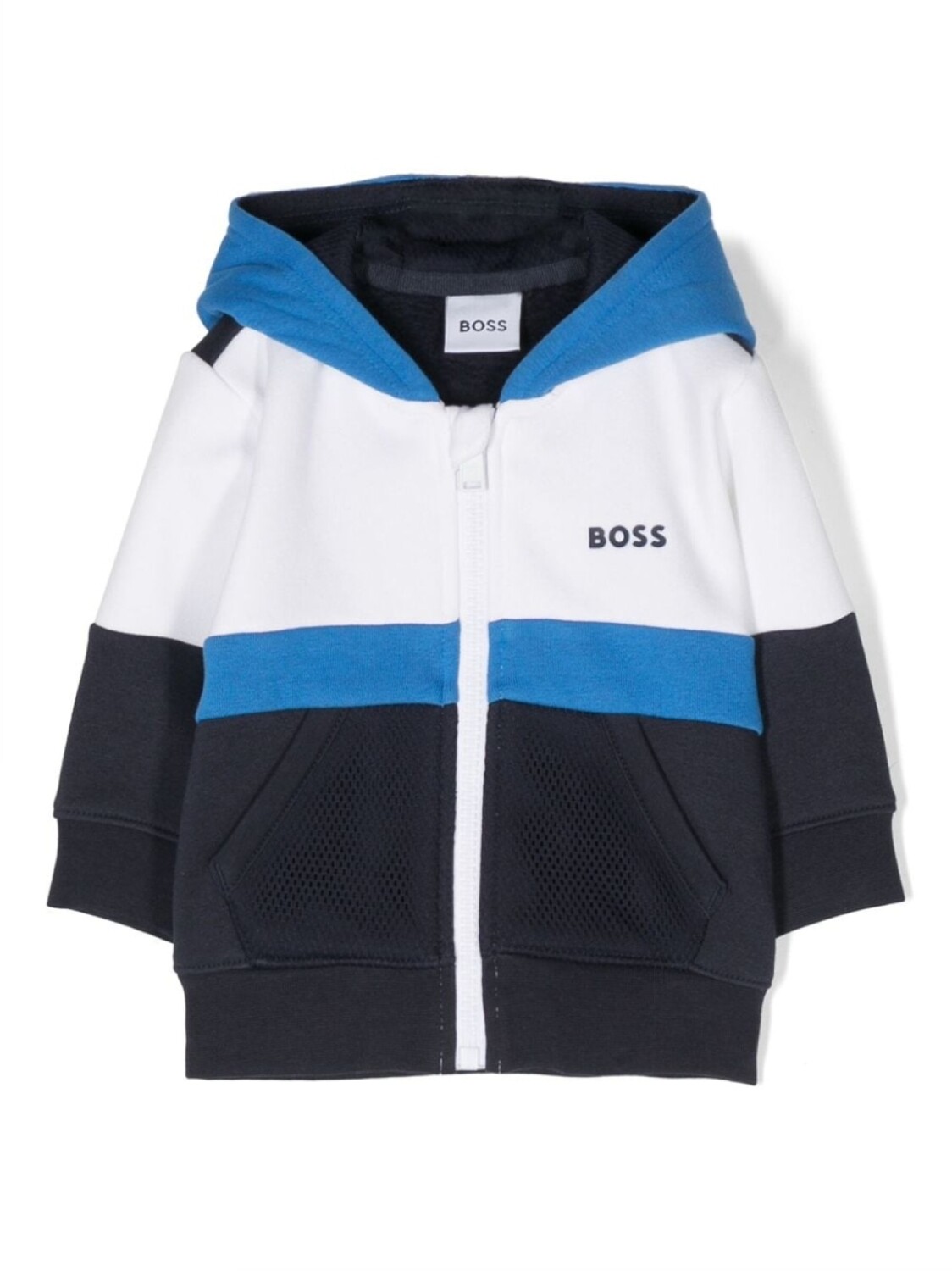 

BOSS Kidswear толстовка с капюшоном и логотипом, синий