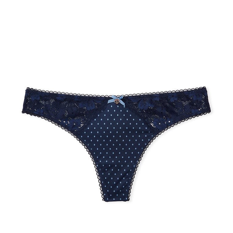 

Трусы Victoria`s Secret Lace-Front Thong, темно-синий