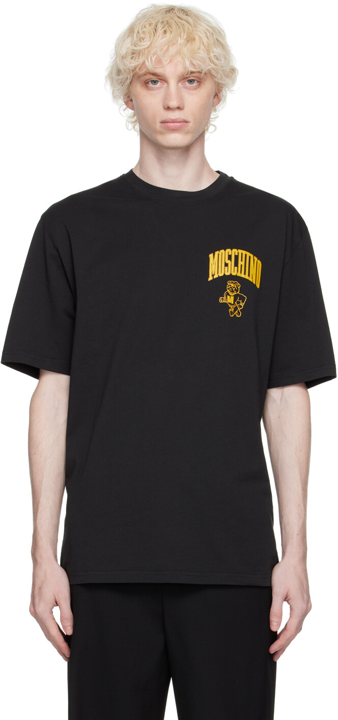 

Черная университетская футболка Moschino