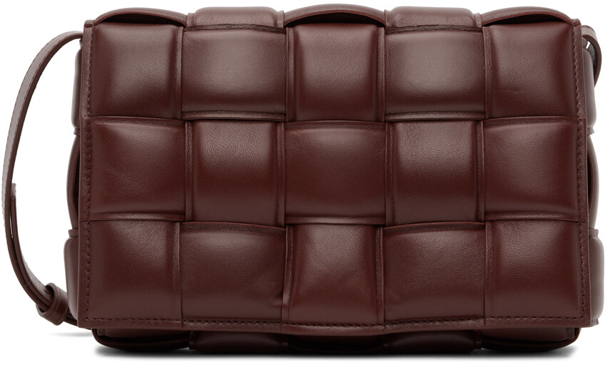 

Бордовая стеганая сумка-кассета Bottega Veneta, Красный