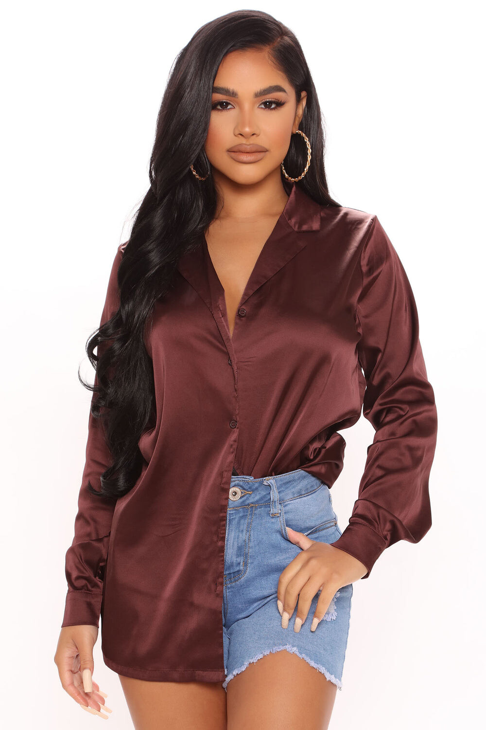 

Рубашка Fashion Nova LT3537A, шоколад
