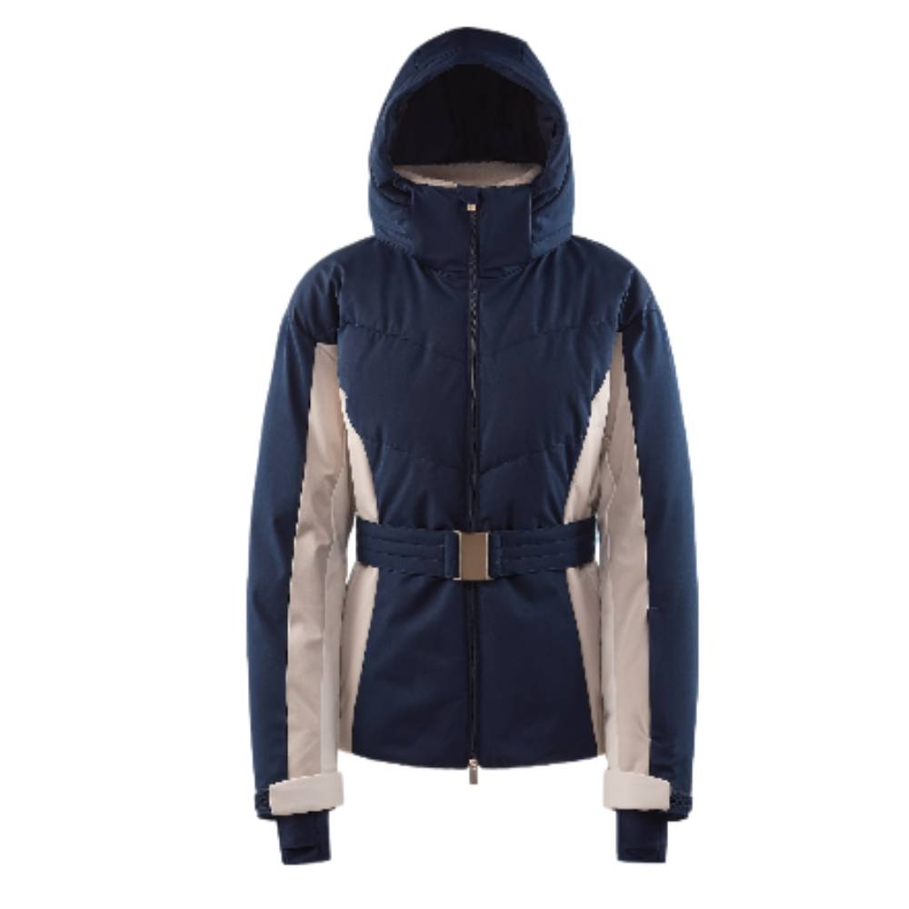 Куртка утепленная Oysho Primaloft Ski 5K Blocks Fitted, темно-синий/бежевый куртка oysho primaloft ski padded белый