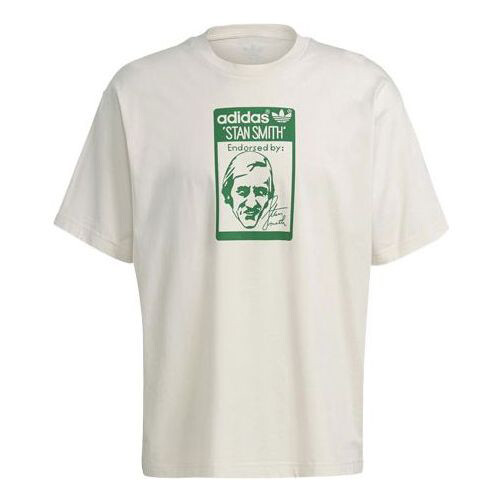

Футболка Adidas originals Tongue Stan Tee Printing Sports Short Sleeve Creamy White, Кремовый, Бежевый