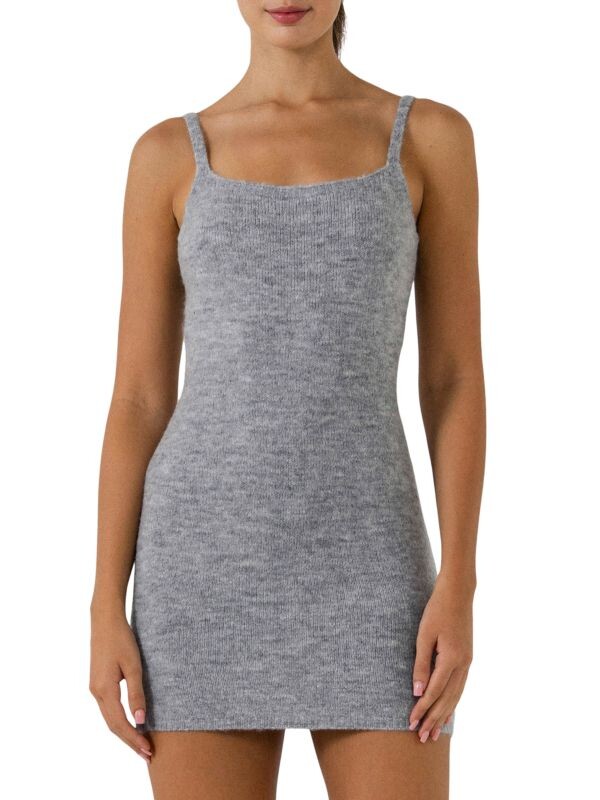 

Мини-платье-свитер без рукавов Endless Rose Heather grey