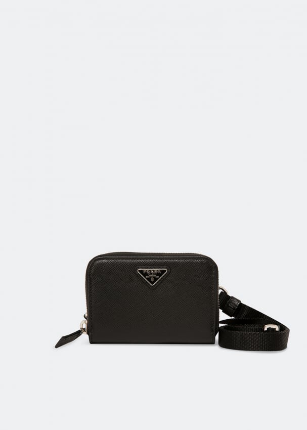 

Сумка PRADA Saffiano leather card holder, черный