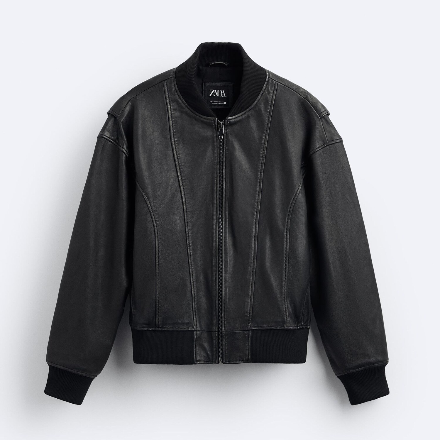 

Куртка кожаная Zara Vintage, черный