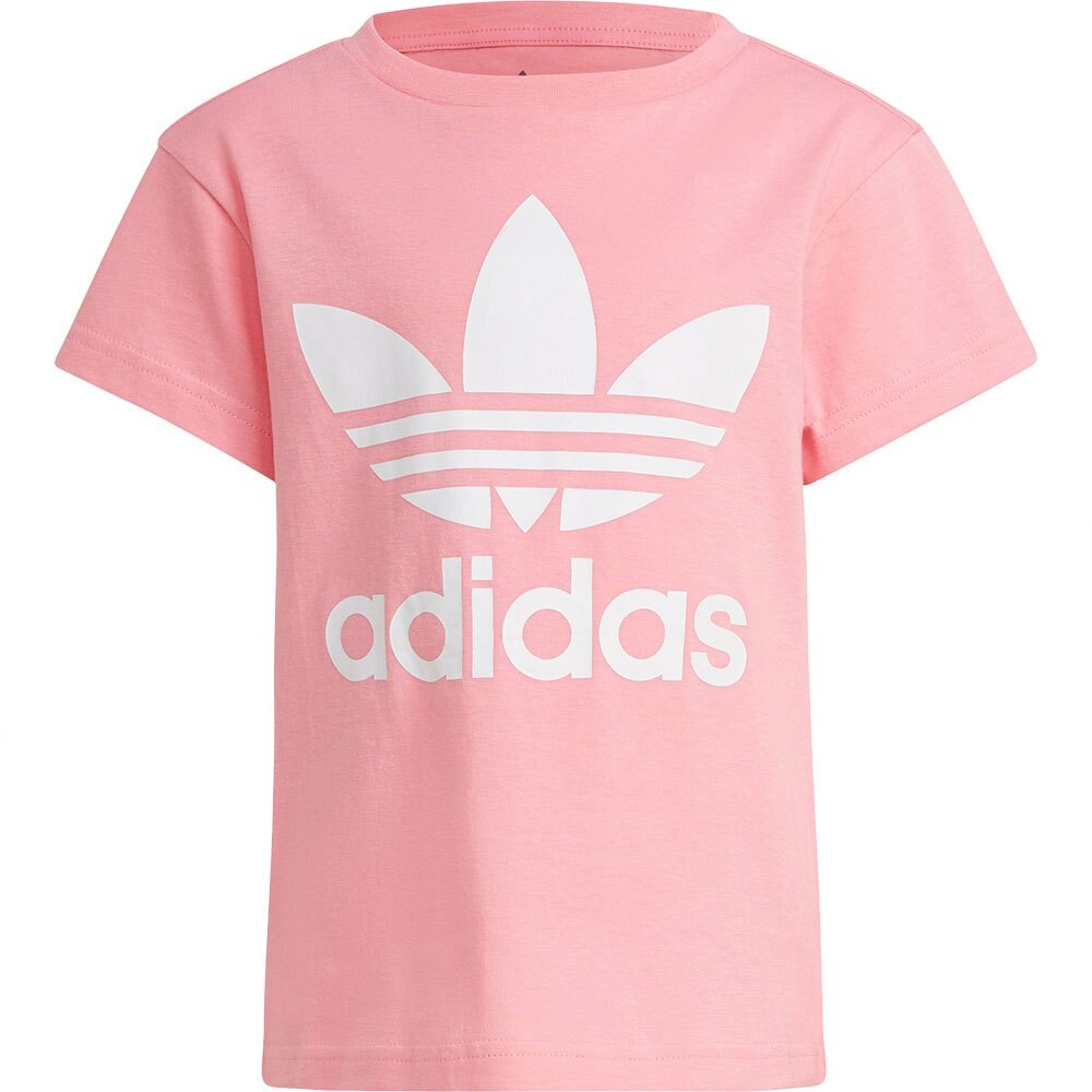 

Футболка adidas Originals Adicolor Trefoil, розовый