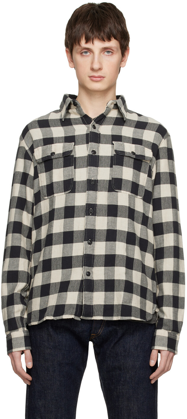 

Рубашка в клетку Buffalo Black & Off-White RRL