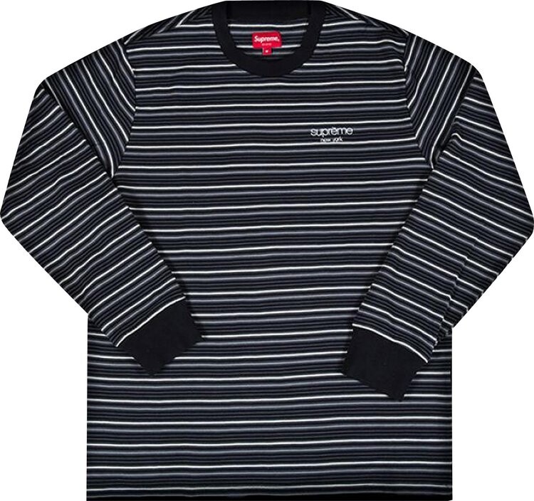 

Лонгслив Supreme Raised Stripe Long-Sleeve Top 'Black', черный