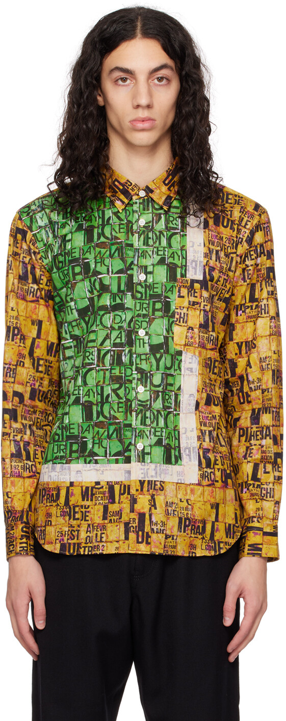 

Желтая рубашка с рисунком Comme des Garçons Homme Deux