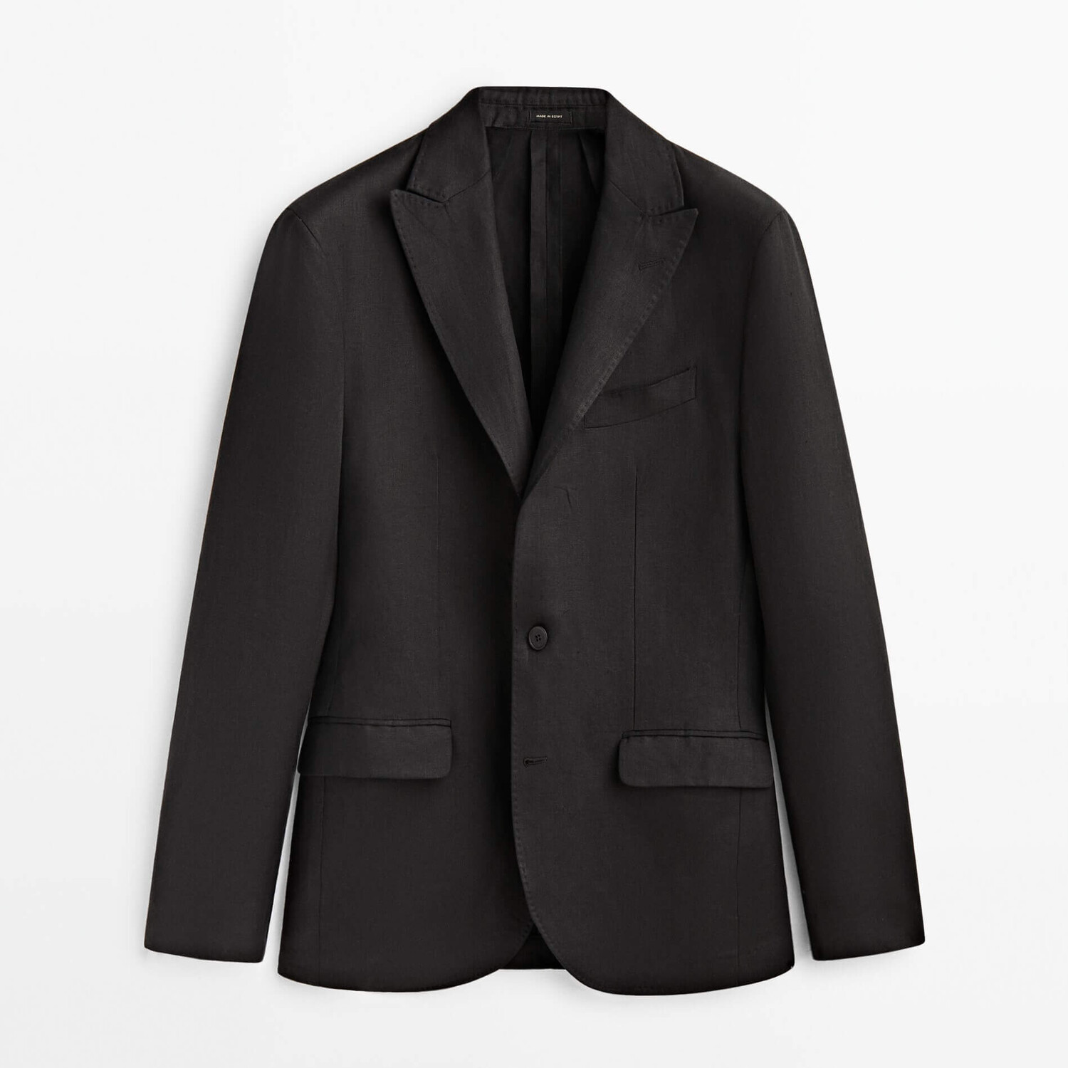 

Пиджак Massimo Dutti Black Linen, черный