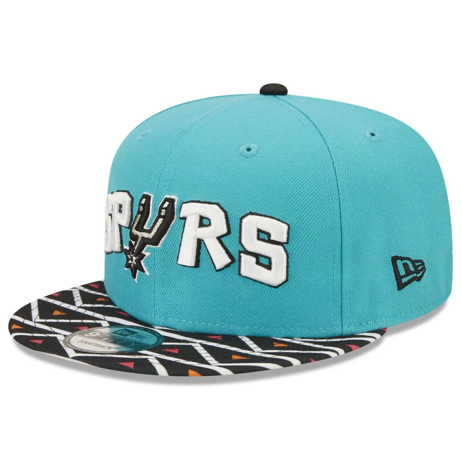 

Мужская официальная регулируемая кепка New Era Aqua San Antonio Spurs 2022/23 City Edition 9FIFTY Snapback