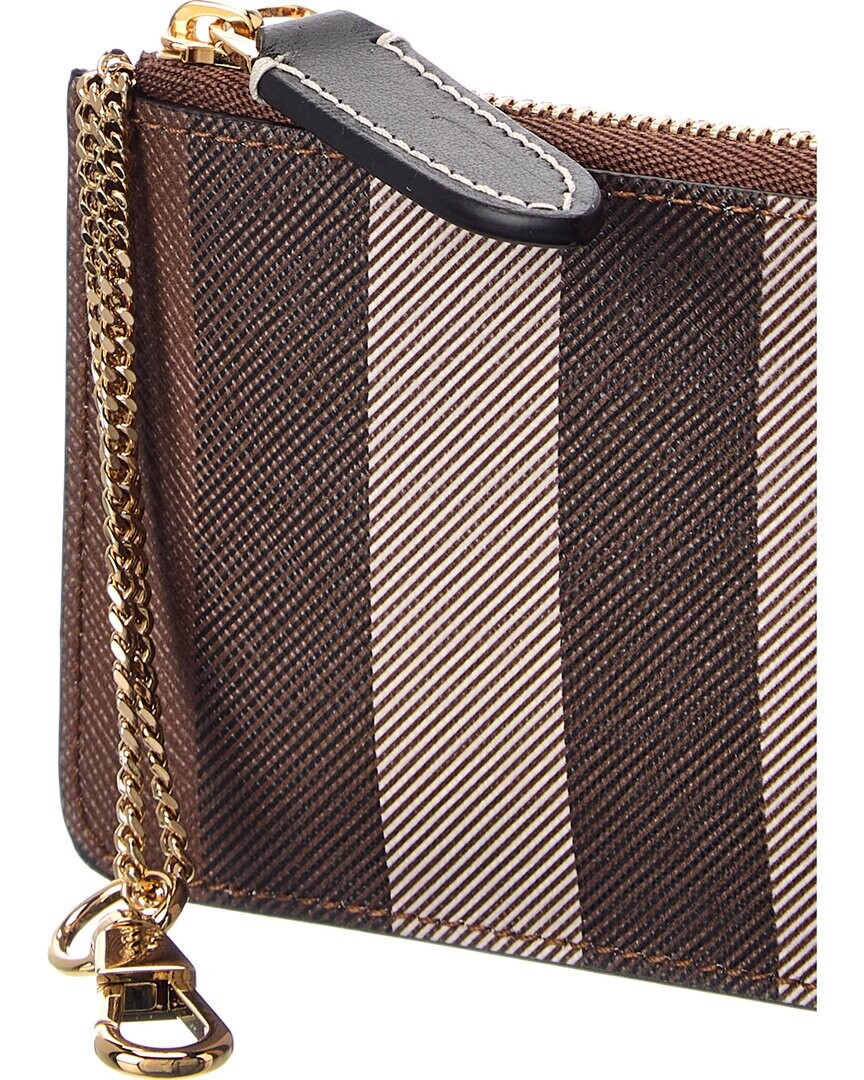 

Кошелек для монет Burberry в клетку E-Canvas с увеличенной клеткой, коричневый