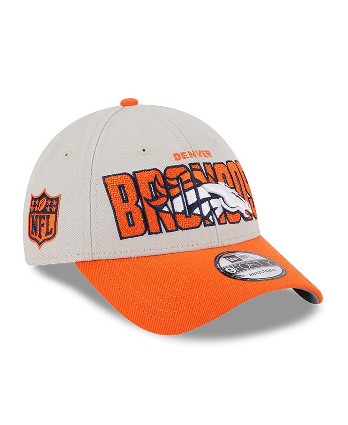 Мужская регулируемая кепка Stone, оранжевая Denver Broncos NFL Draft 2023 9FORTY New Era