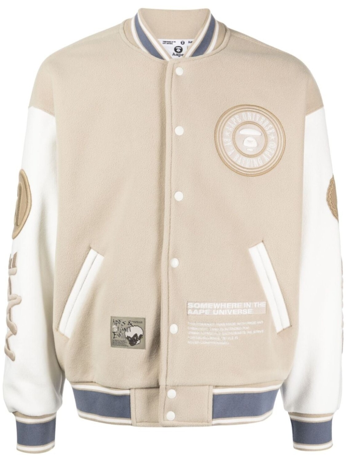 

A Bathing Ape бомбер с логотипом, нейтральный цвет