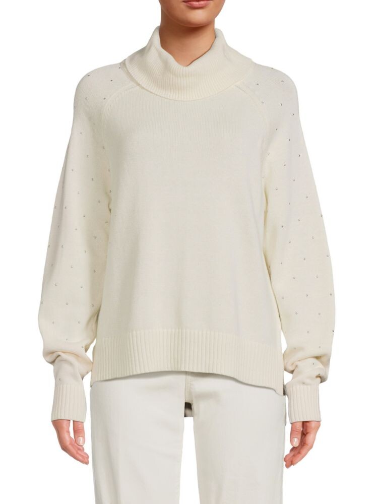 

Свитер с высоким воротником и заклепками Dkny, цвет Ivory Silver