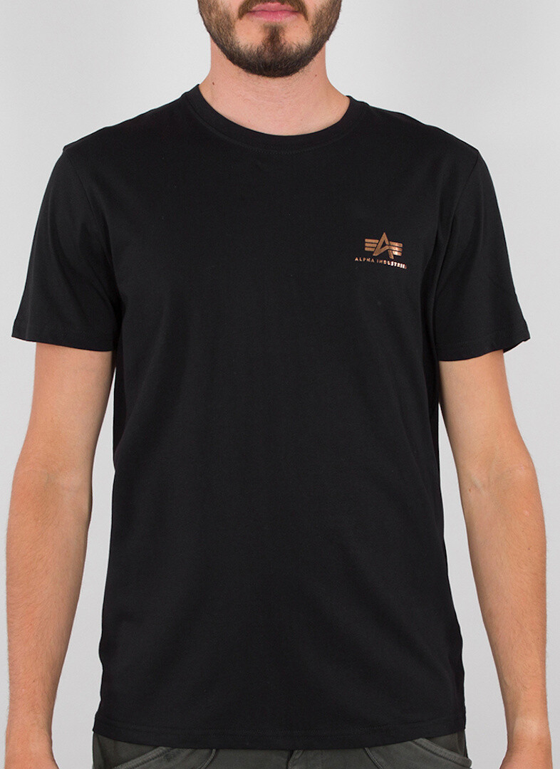 

Футболка Alpha Industries Basic Small Logo Foil, черно-золотистая
