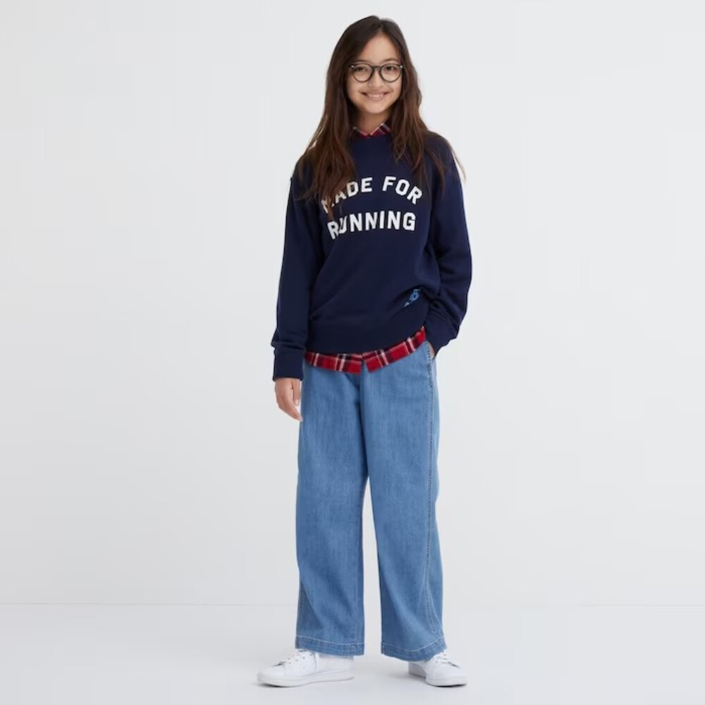 

Джинсы для девочки Uniqlo Wide Straight Leg, синий