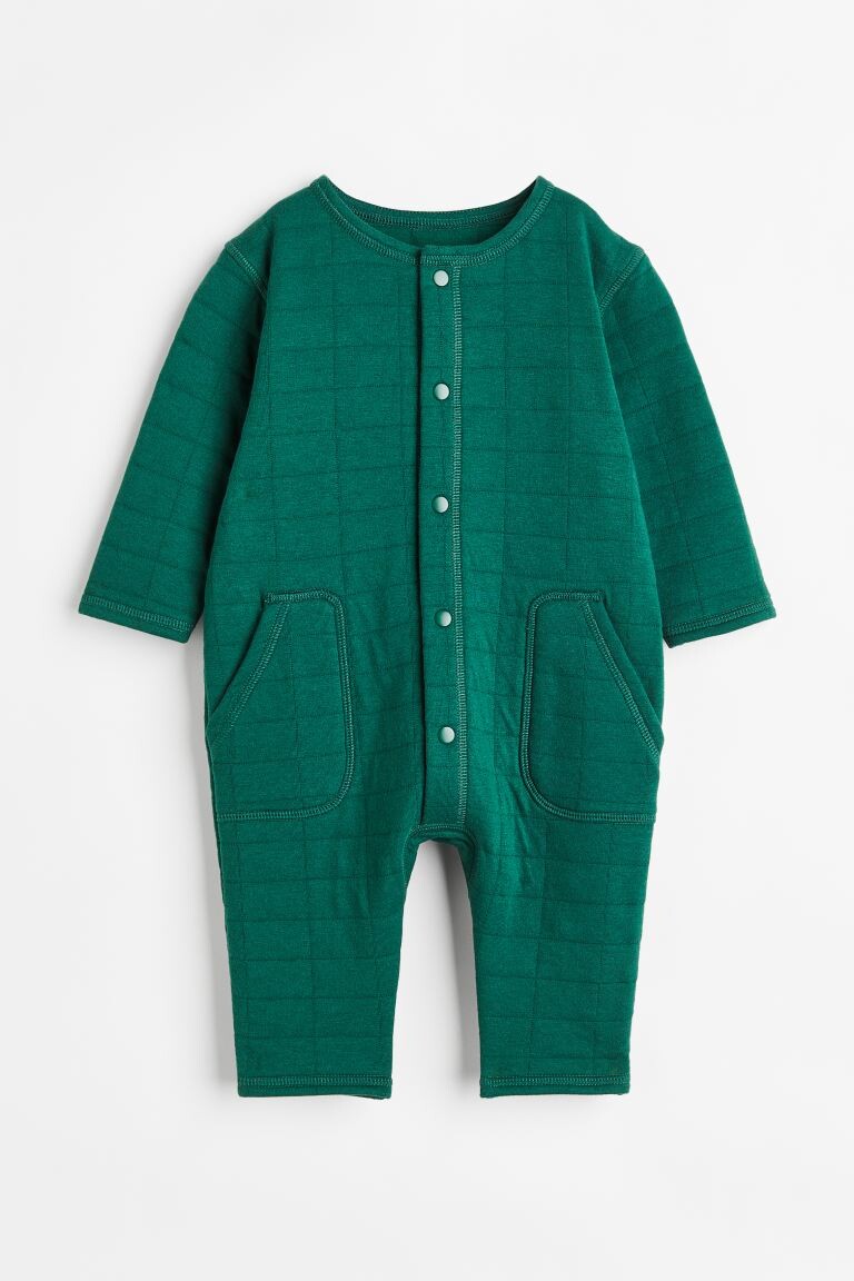 

Стеганый комбинезон из джерси H&M, темно-зеленый