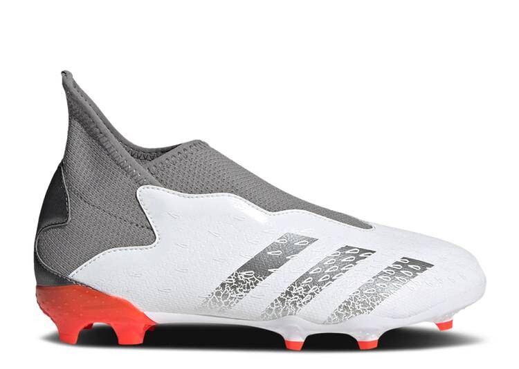 

Кроссовки Adidas PREDATOR FREAK.3 LACELESS FG J 'DEMONSCALE - WHITE SOLAR RED', белый