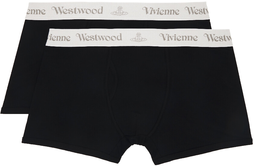 

Набор из двух черных боксеров с логотипом Vivienne Westwood