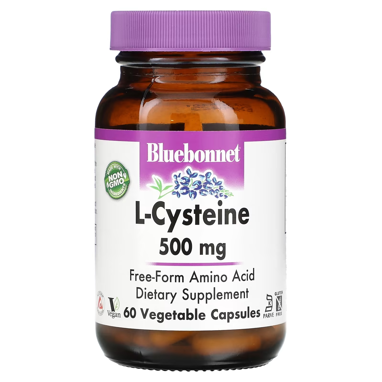 Bluebonnet Nutrition L-цистеин 500 мг, 60 растительных капсул