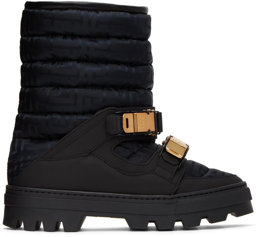 

Черные ботинки Rossignol с монограммой Balmain