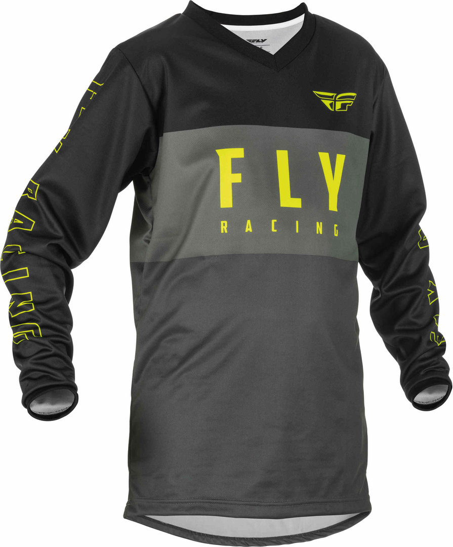 Джерси Fly Racing F-16 молодежный, черный/серый/желтый рюкзак молодежный пайетки серый черный
