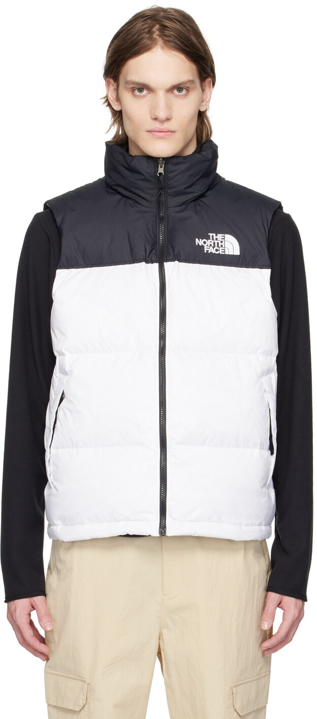 

Бело-черный пуховый жилет Nuptse Retro 1996 года The North Face