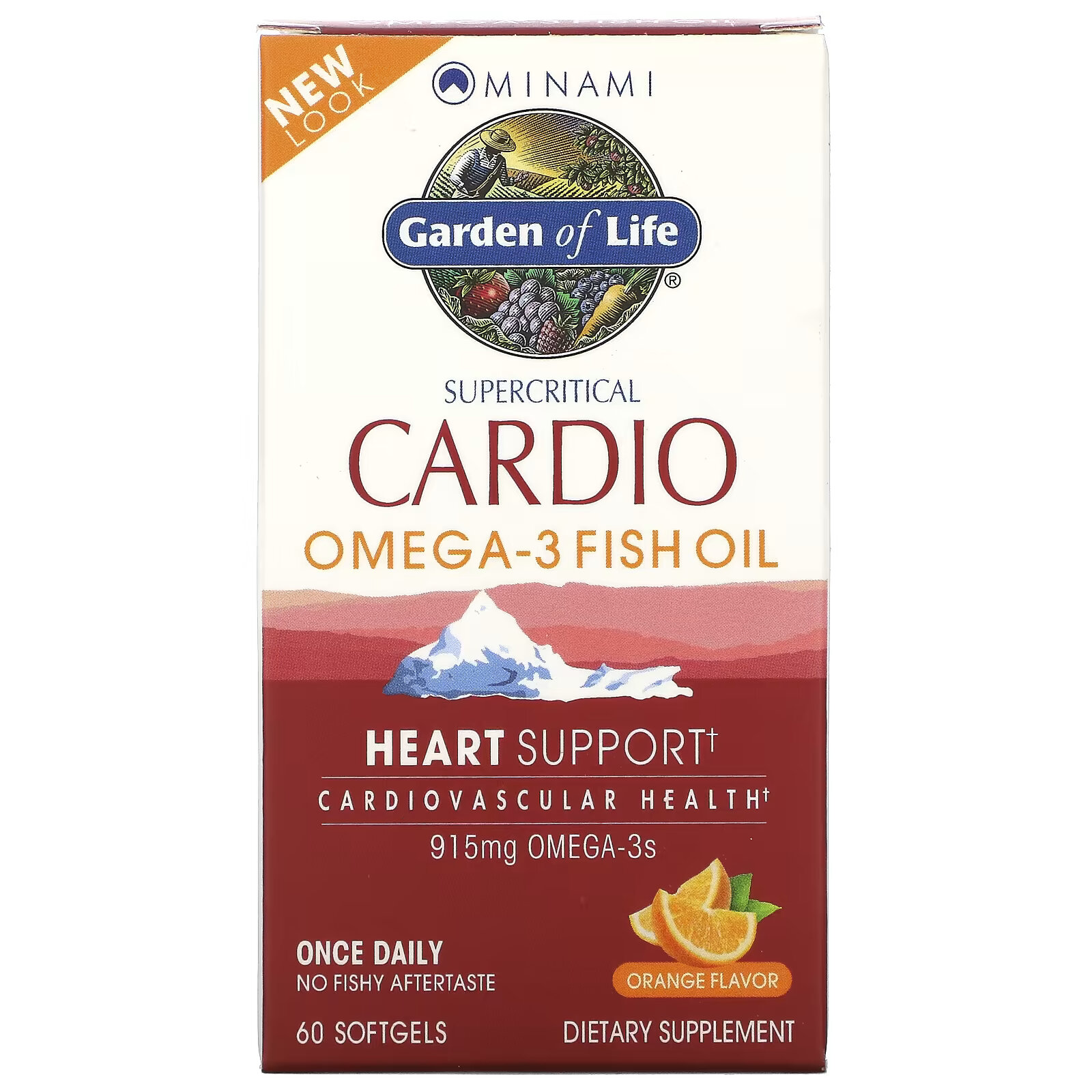 цена Minami Nutrition, Supercritical Cardio, рыбий жир с омега-3, апельсиновый вкус, 915 мг, 60 капсул