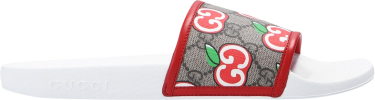 Сандалии Gucci Slide Apple Logo, белый