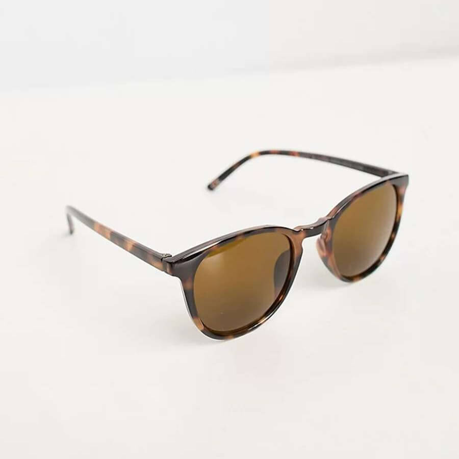 Солнцезащитные очки Asos Design Fine Frame Round, коричневый