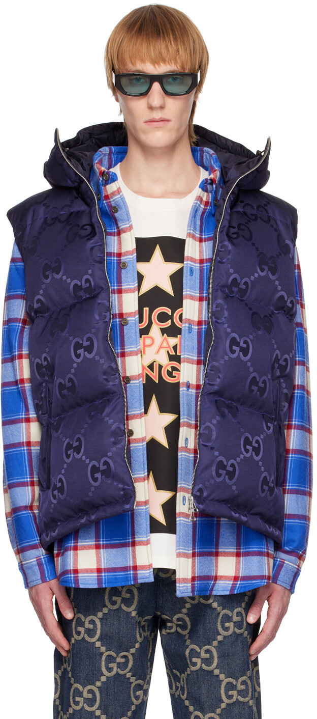 

Темно-синий жилет Jumbo GG Gucci