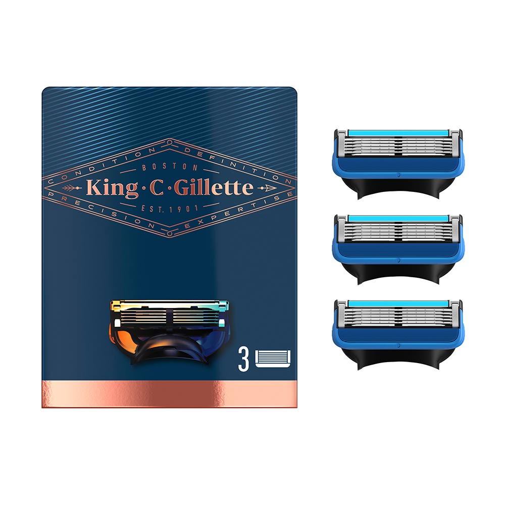 цена Лезвия бритвы Gillette king shave & edging razor blades x 3 cartridges Gillette, 3 лезвия, blades x 3 cartridges