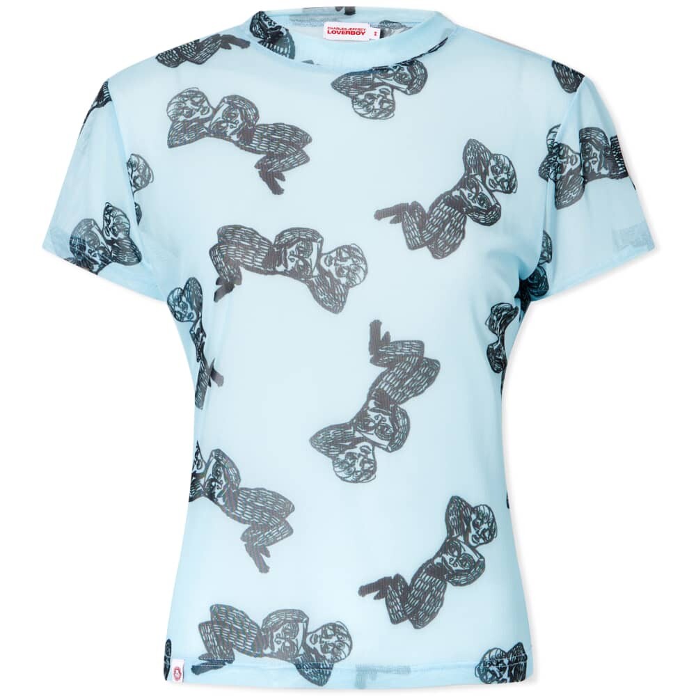 

Футболка Charles Jeffrey Butterfly Print Baby Tee, Синий