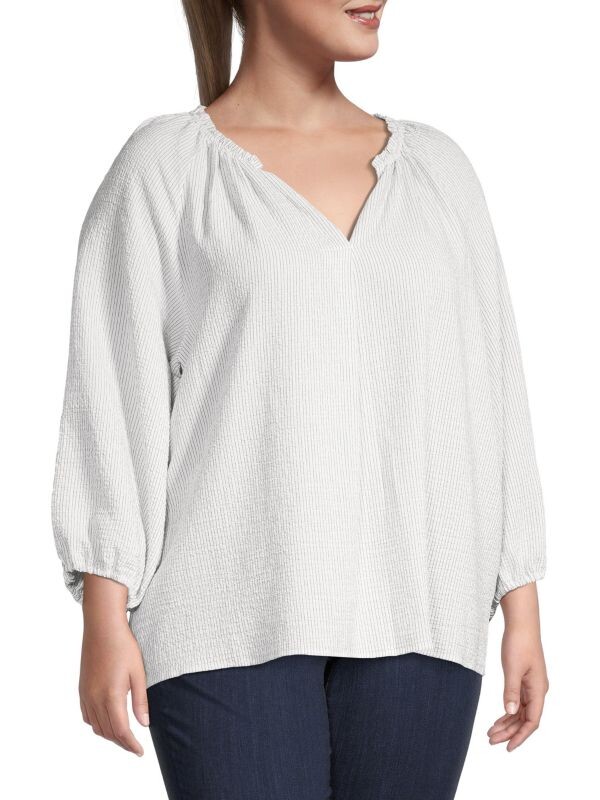 

Крестьянский топ Calvin Klein в полоску plus tick, ivory
