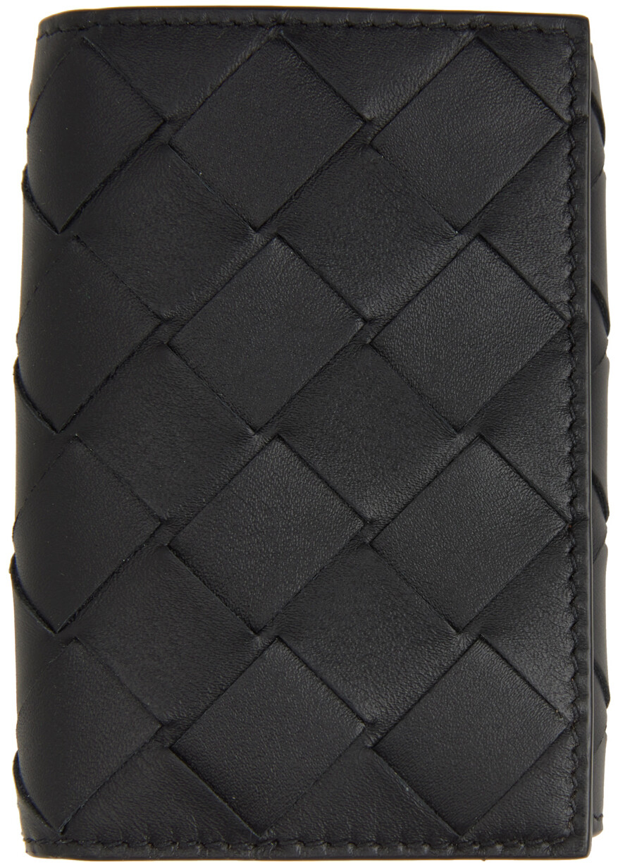 

Черный крошечный бумажник Trifold Bottega Veneta