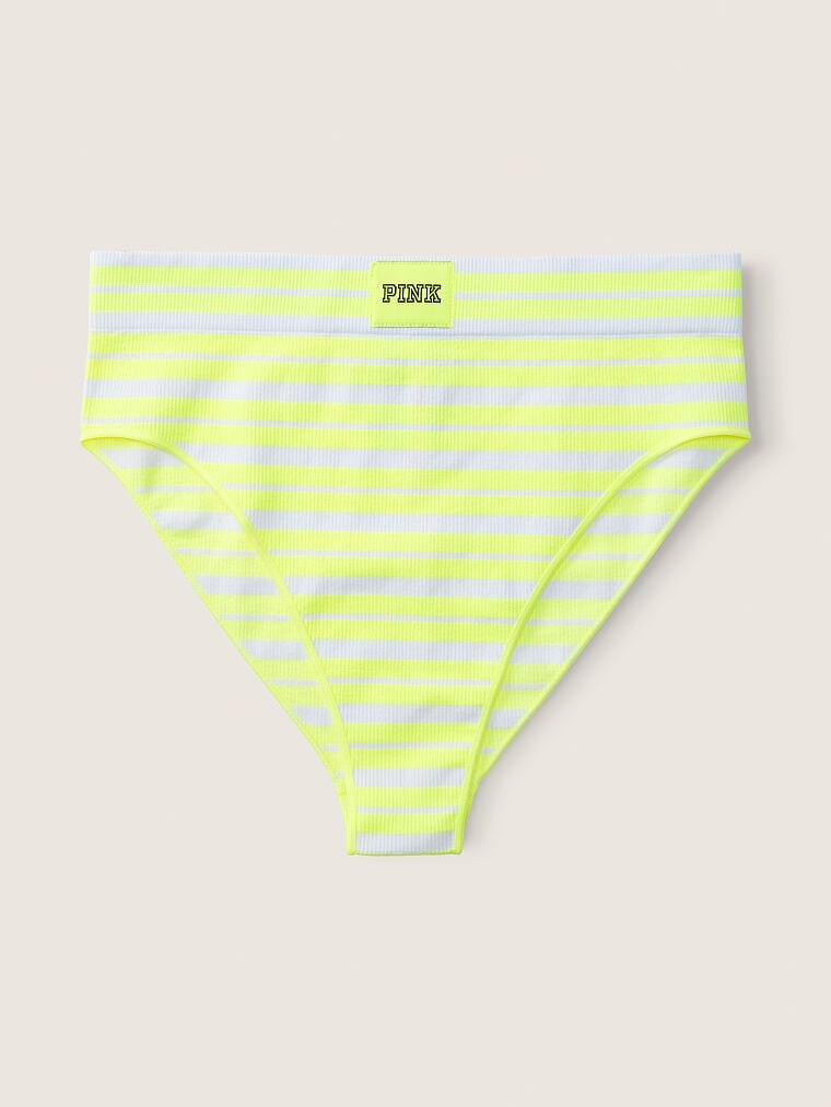 

Pink Seamless High Waist Rib, жёлтый в полоску
