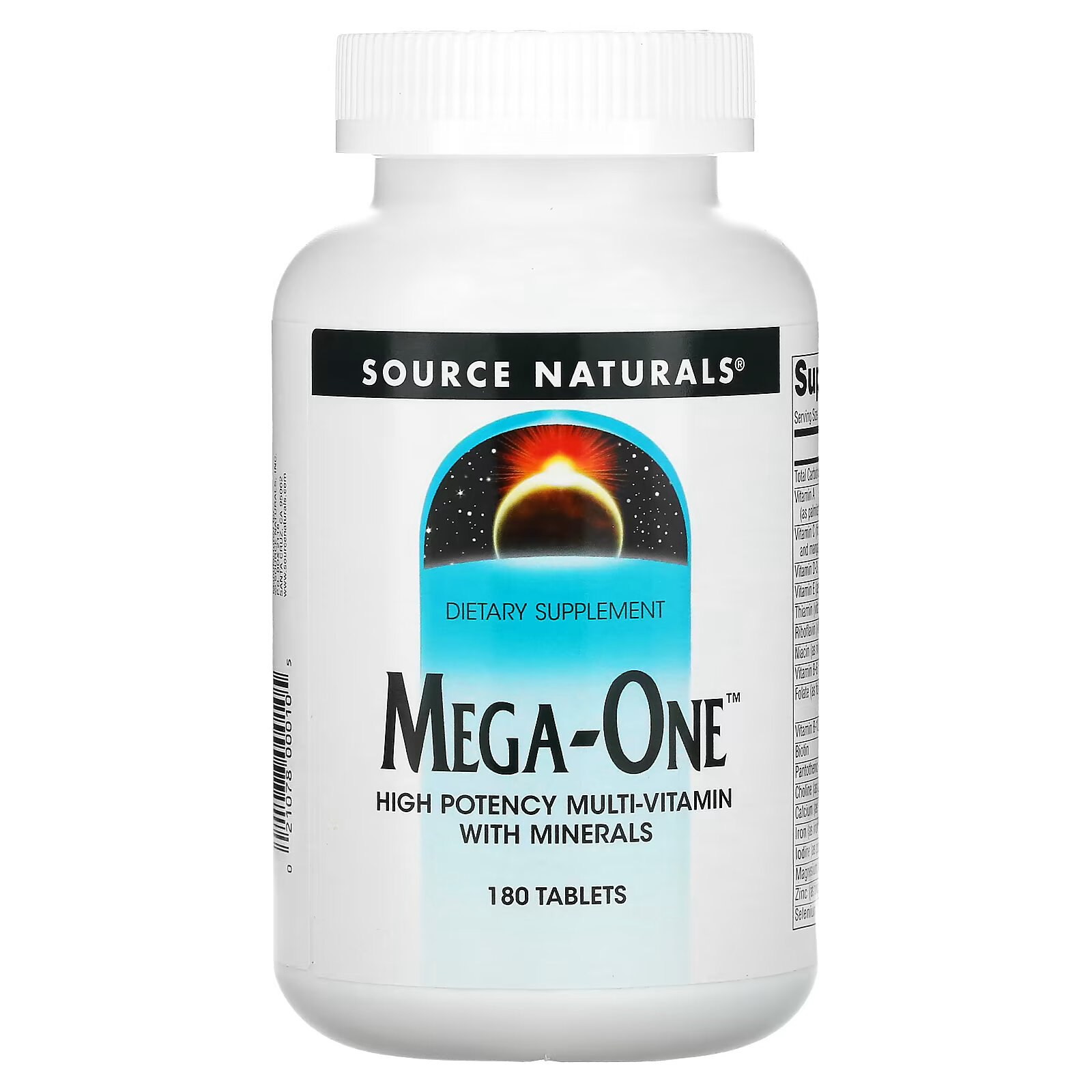 Source Naturals, Mega-One, высокоэффективный мультивитамин с минералами, 180 таблеток source naturals mega one высокоэффективный мультивитамин с минералами 60 таблеток