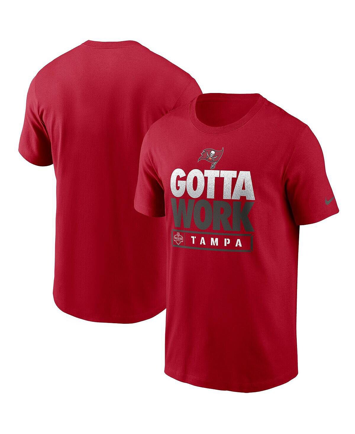 

Мужская красная футболка tampa bay buccaneers 2021 nfl training camp gotta work Nike, красный