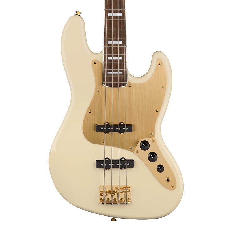 

Squier 40th Anniversary Jazz Bass Gold Edition Laurel - олимпийский белый